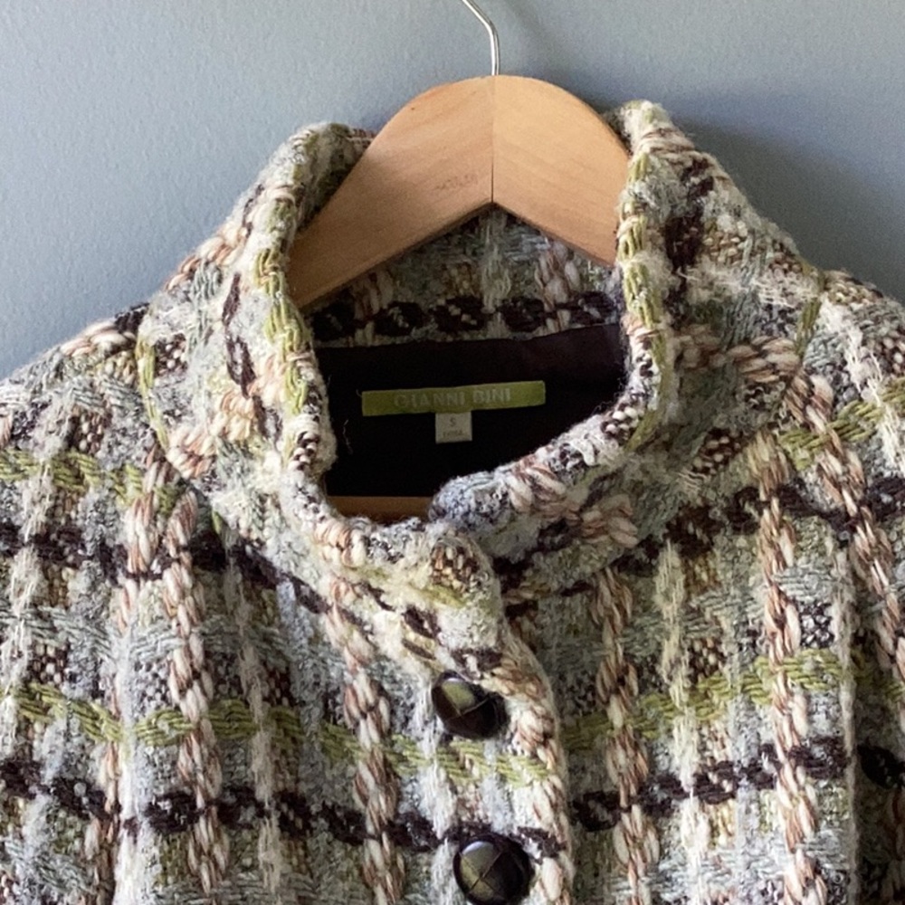 GIANNI BINI Cropped Wool Jacket Queens Gambit  Size Small - Picture 2 of 10
